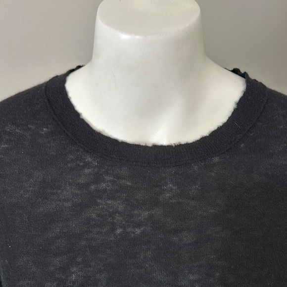 Zadig and Voltaire Cashmere Black Crewneck Sweater ZV Logo Long Sleeve - Picture 2 of 10